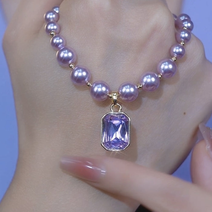 Wholesale Purple Crystal Tassel Earrings