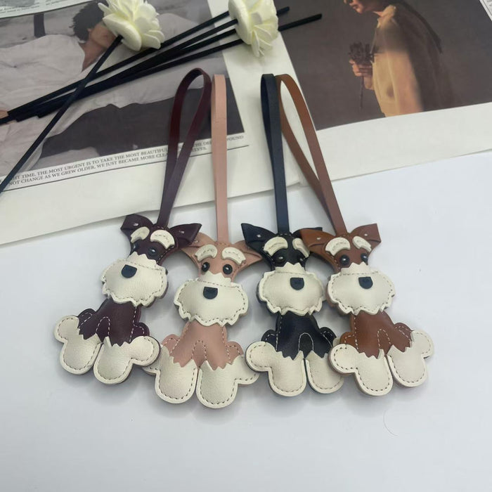 Wholesale Dog Leather Gift Personality Creative Dog Car Keychain Bag Hanging Ornaments