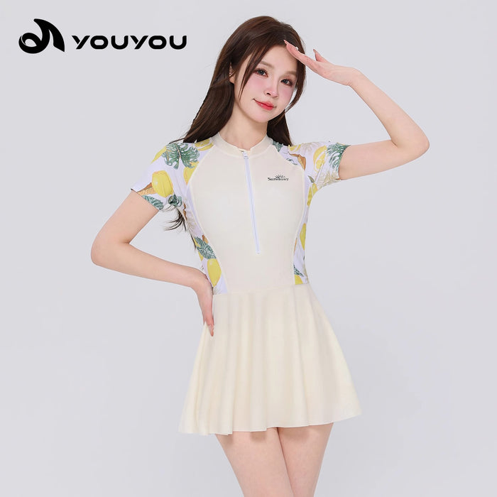 Wholesale New one-piece meat covering swimsuit with a high-end and conservative skirt style