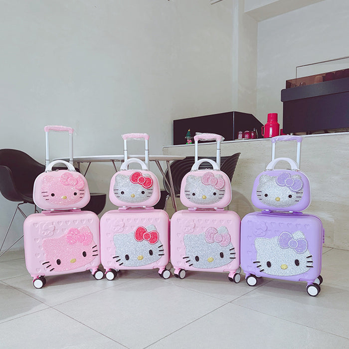 Wholesale Children's Cat Pink Trolley Suitcase with Rhinestones JDC-CS-MingJu002