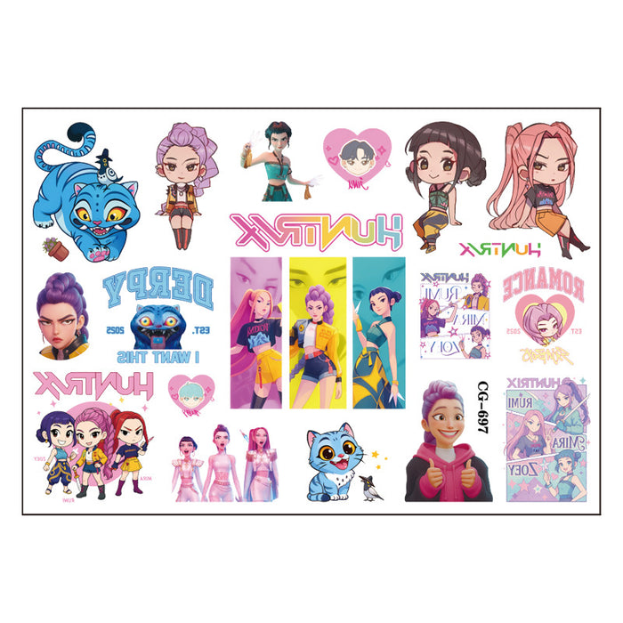 Wholesale KPOP Tattoo Stickers Cartoon Kids Decorative Stickers