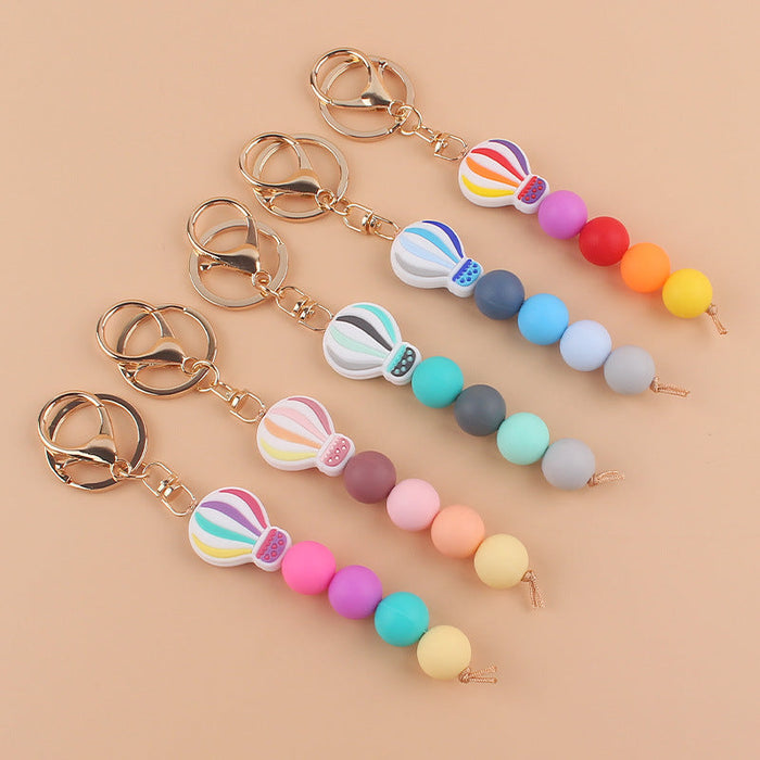 Wholesale Cartoon Hot Air Balloon Silicone Keychains