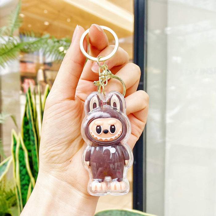 Wholesale Cute cartoon keychains with transparent acrylic shell