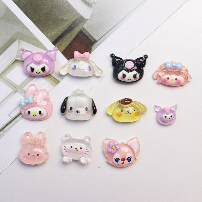 Wholesale 50pcs Cartoon Transparent Resin Diy Decorative Patch Accessories JDC-FK-YaoL029