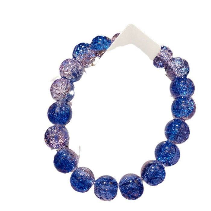 Wholesale Glass Bead Bracelet Deep Sea Blue Two-Color Unisex Fashion Accessory MOQ≥3