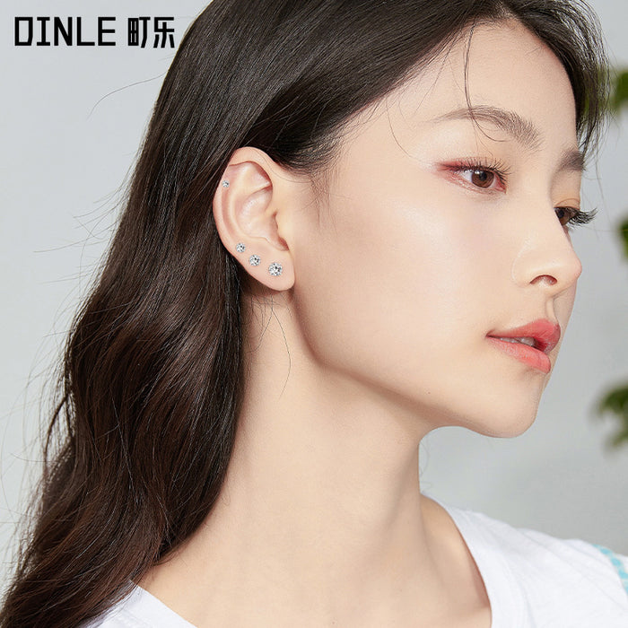 Wholesale Pure silver earrings, light luxury and versatile earrings, exquisite zircon earrings for women