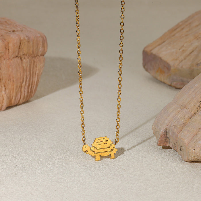 Wholesale Sunflower Pendant Necklace Imitation Pearl Shell Stainless Steel Clavicle Chain