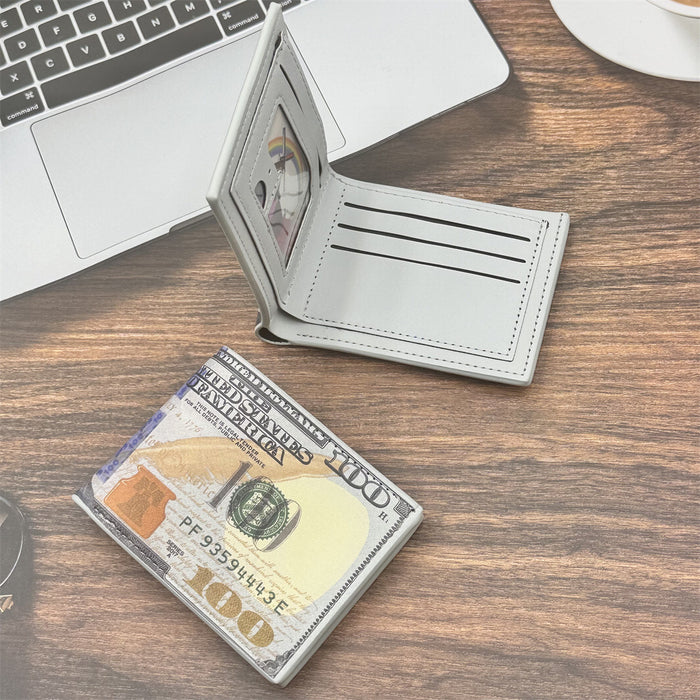 Wholesale Retro Dollar Bill Gold Pattern Men' s Wallet Fashion Accessory Gift MOQ≥2