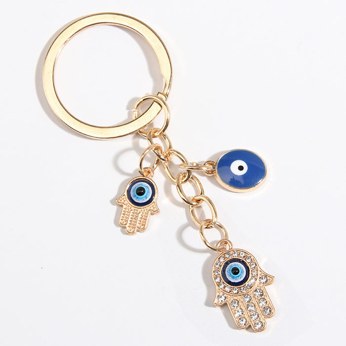 Wholesale Heart-Shaped Palm Water Drop Devil's Eye Pendant Keychain
