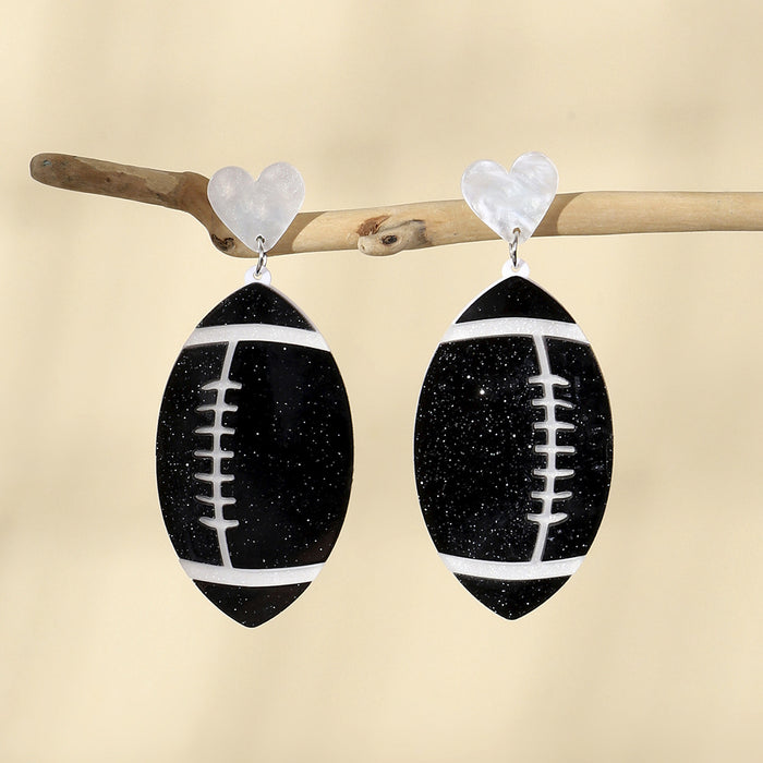 Wholesale Sporty ball-themed double-layer acrylic earrings