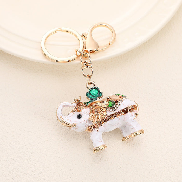 Wholesale Elephant Rhinestone Keychain Decorative Fashion Accessory