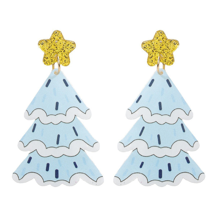 Wholesale  Christmas Tree Holiday Earrings Christmas Star Acrylic Sheet Earrings