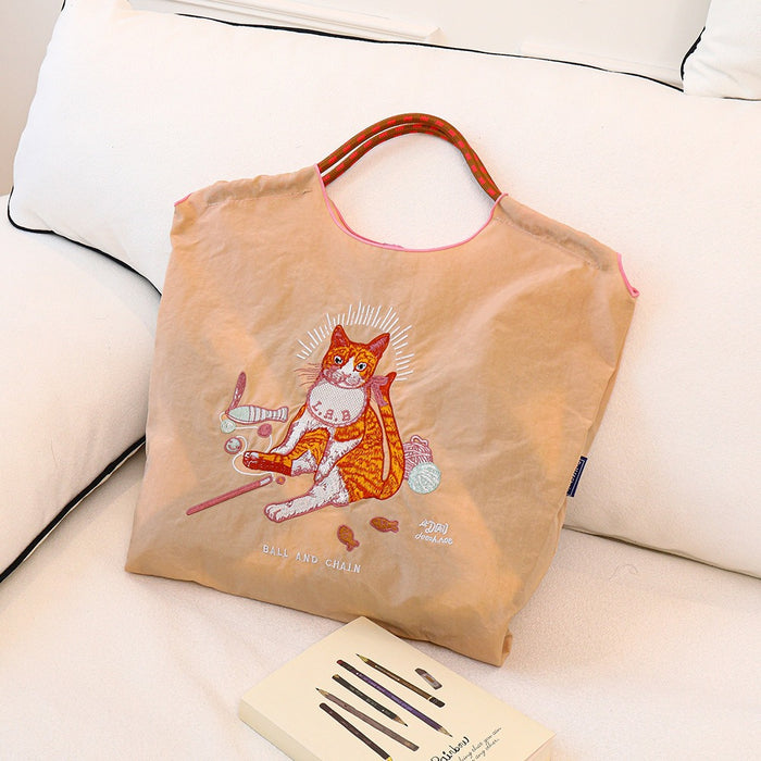 Wholesale Canvas bag embroidery shopping bag tote bag large capacity bag women' s handbag crossbody bag