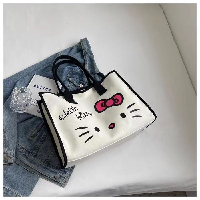 Wholesale Cute Canvas Bag Large Capacity Commuter Shoulder Bag Fashion Tote Bag College Student Class Tote Bag