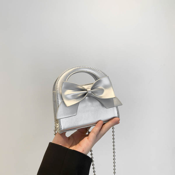 Wholesale Children's bag new fashion bow handbag niche candy color mini crossbody bag