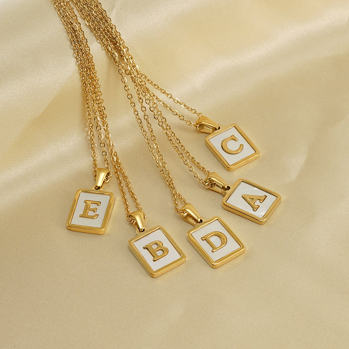 Wholesale Stainless Steel Three-dimensional Shell Letter Necklace JDC-NE-ZhongYao002