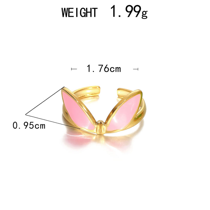 Wholesale Stainless Steel Gold Enamel Accented Rings