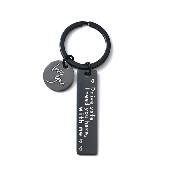 Wholesale Drive Safe Driving Stainless Steel Keychain JDC-KC-LinHeng001