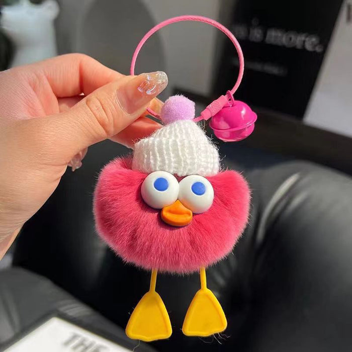 Wholesale cute plush big-eyed duck pendant Keychains