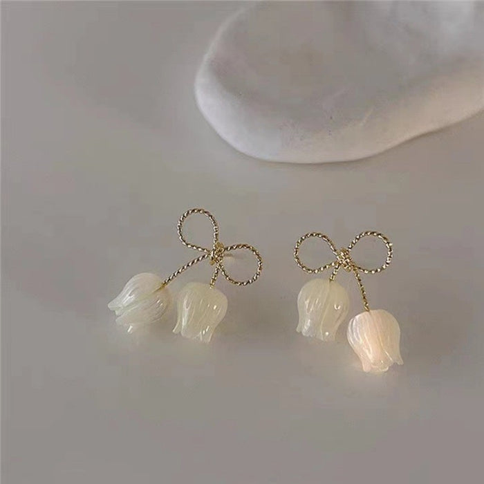 Wholesale Trendy Fairy Forest Design Tulip Earrings Zinc Alloy Electroplated Gift for Party Everyday Wear
