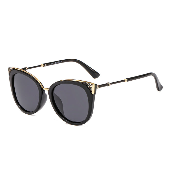 Wholesale Women' s Polarized Cat-Eye Sunglasses with Star Accents