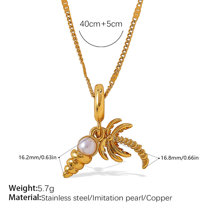Wholesale Seaside holiday style turtle and starfish pendant necklace gold-plated diamond jewelry