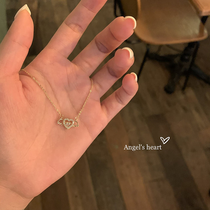 Wholesale Love necklace with niche design, light luxury, simple and versatile collarbone chain, neck chain