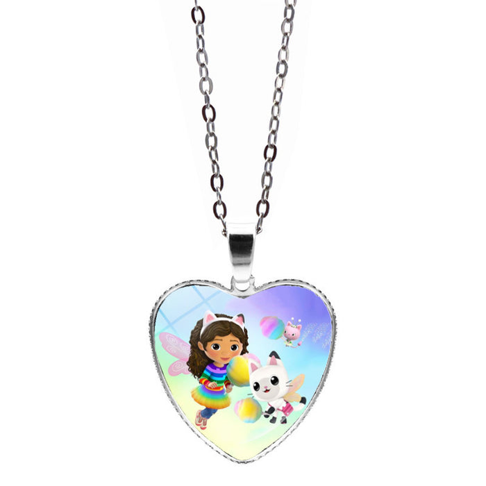 Wholesale Anime Heart Pendant Sweater Chain Necklace Jewelry