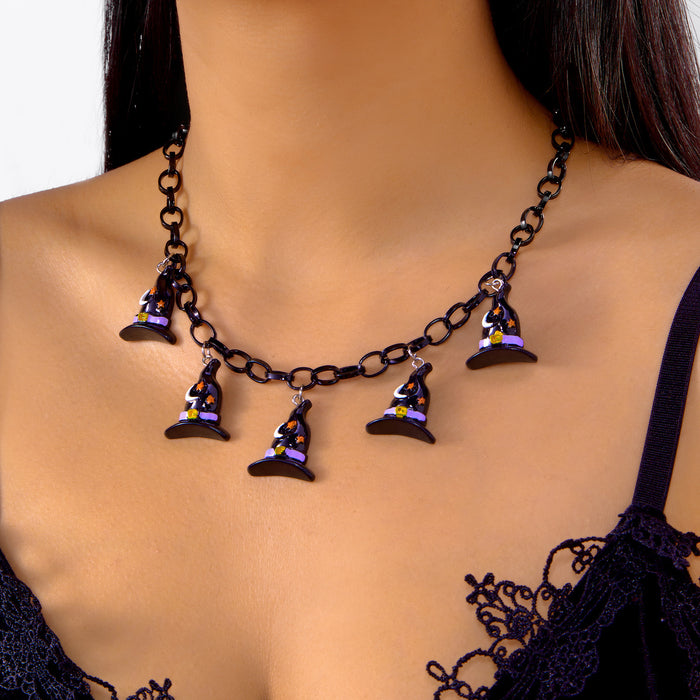 Wholesale Funny Necklaces  Creative Pumpkin Ghost Pendant Clavicle Chain Necklace