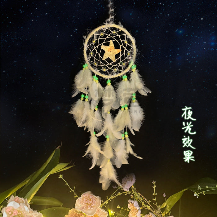 Wholesale Chic Handmade Pink Rooster Feather Dreamcatcher Home Decor MOQ≥2