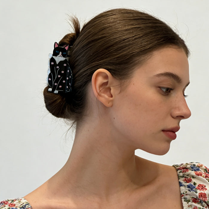 Wholesale Cute Cat Shape Flower Claw Hair Clip for Everyday Styling Hair Accessory MOQ≥2
