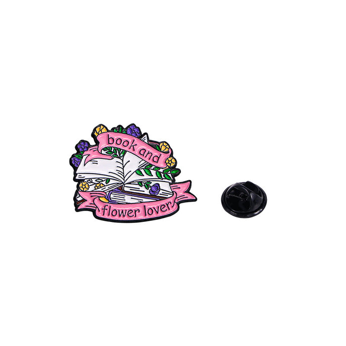Wholesale Original cartoon book flower brooch exquisite versatile badge horse pin badge