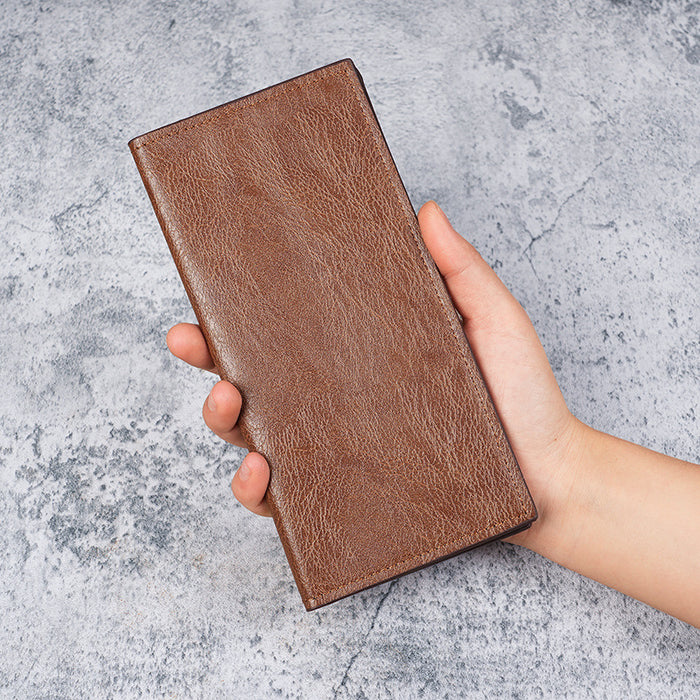Wholesale PU Leather Men' s Wallet Urban Simplicity Retro Design Multi-Card Coin Holder Fashion Accessory MOQ≥3