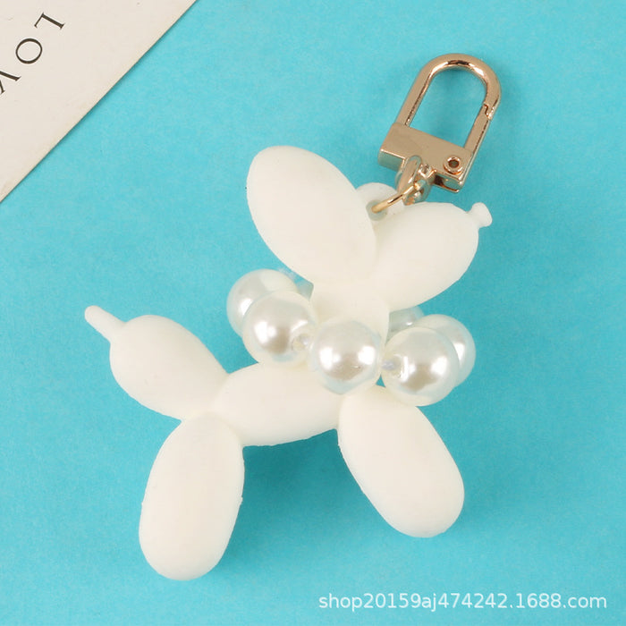 Wholesale Silicone Pearl Balloon Dog Keychain JDC-KC-YiHan008
