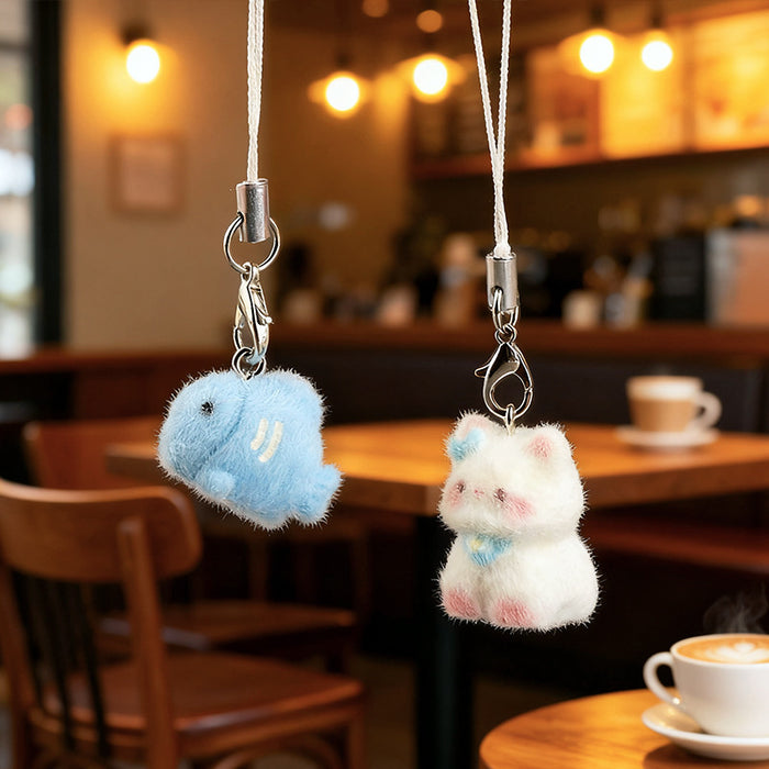 Wholesale Flocked Kitten Keychain