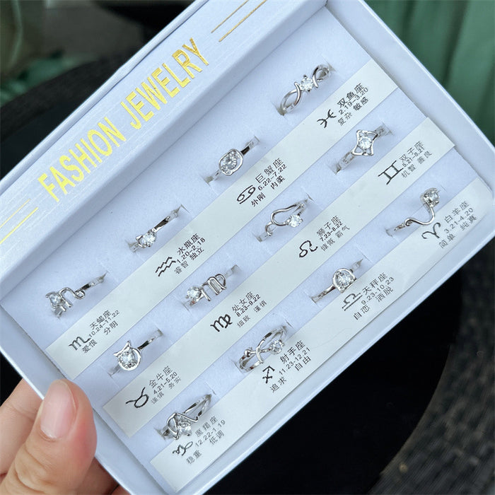 Wholesale Open adjustable creative personalized ring zircon