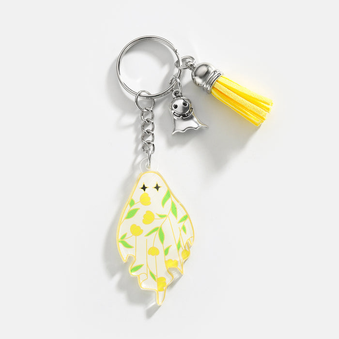 Wholesale Maple Leaf Ghost Halloween Keychain JDC-KC-HuiWen020