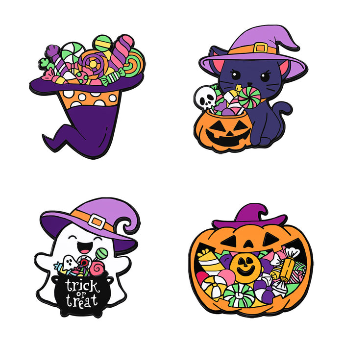 Wholesale  Brooch Badge Schoolbag Decoration Metal Zinc Alloy  Candy Pumpkin Ghost