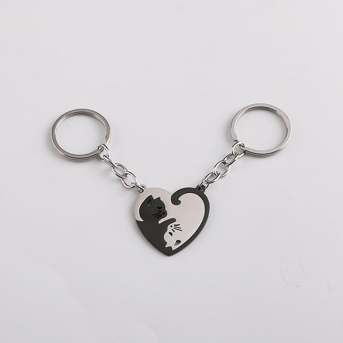 Wholesale stainless steel heart-shaped keychain