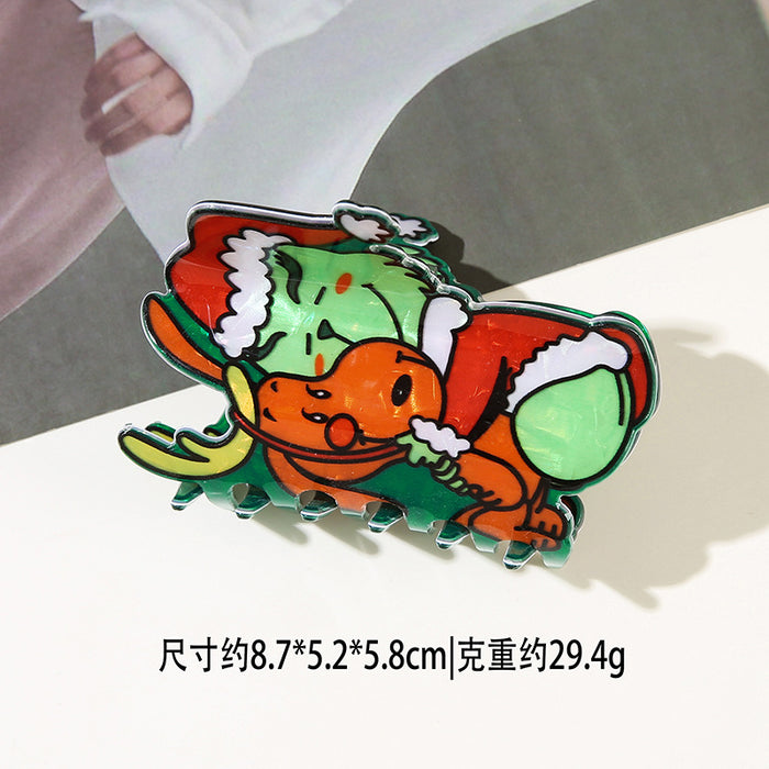 Wholesale Christmas PVC Hair Claw Clips Santa  Shark Cartoon Party Accessory Gift
