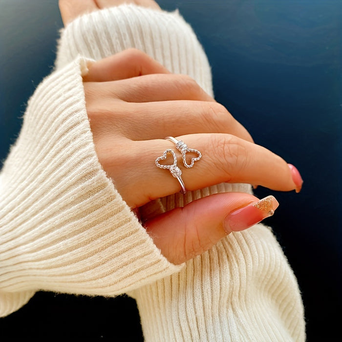 Wholesale Exclusive for wholesale of simple tail ring accessories, plain ring rings, niche high-end light luxury heart opening rings