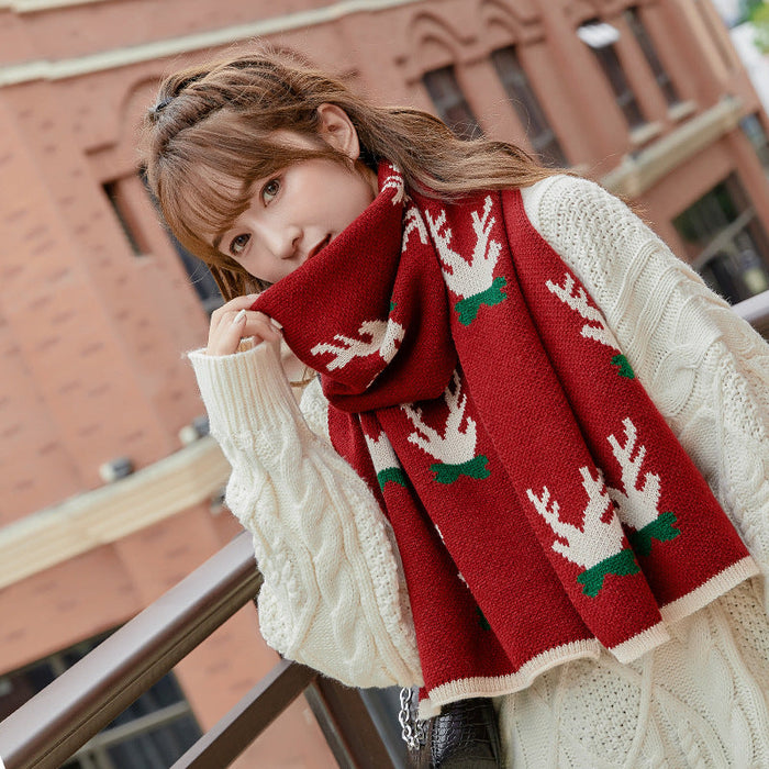 Wholesale Scarf Cotton Knit Thick Warm Fawn JDC-SF-YiZ001