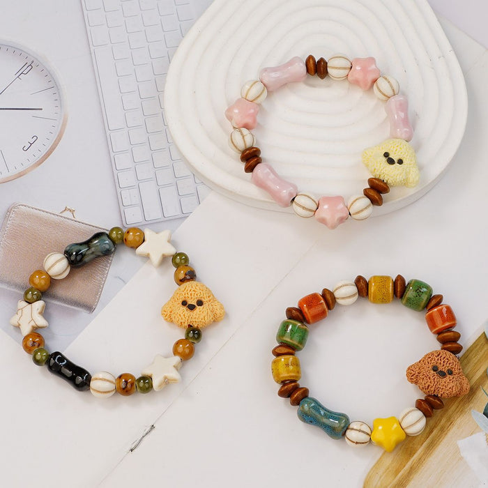 Wholesale Ceramic Bracelet Cartoon Cute Dog Versatile Bracelet Student Bracelet Wholesale