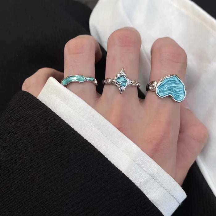 Wholesale Enamel color drop glaze love ring women's opening adjustable