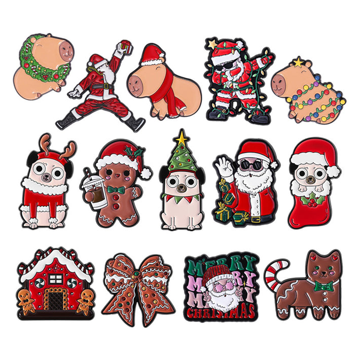 Wholesale Christmas personalized versatile cartoon metal brooch