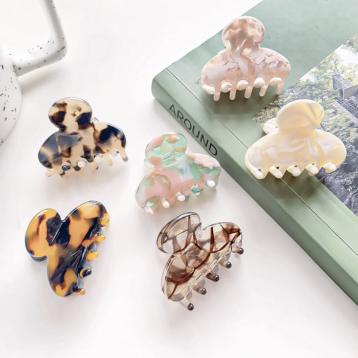 Wholesale Acetate Hair Claw Clip French Vintage Floral Pattern Stylish Side Bang Clips