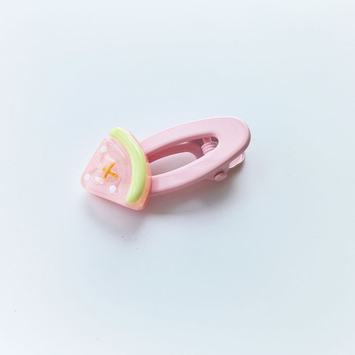 Wholesale Fruit side clip cute children's hair clip dopamine oval clip sweet wind hairpin