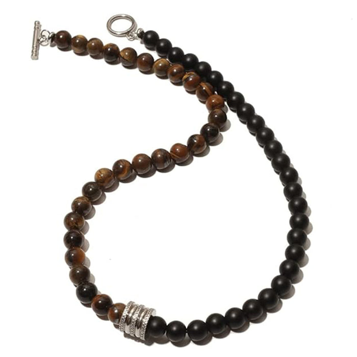 Wholesale 6mm stone bead necklace with OT clasp beaded jewelry  collarbone chain