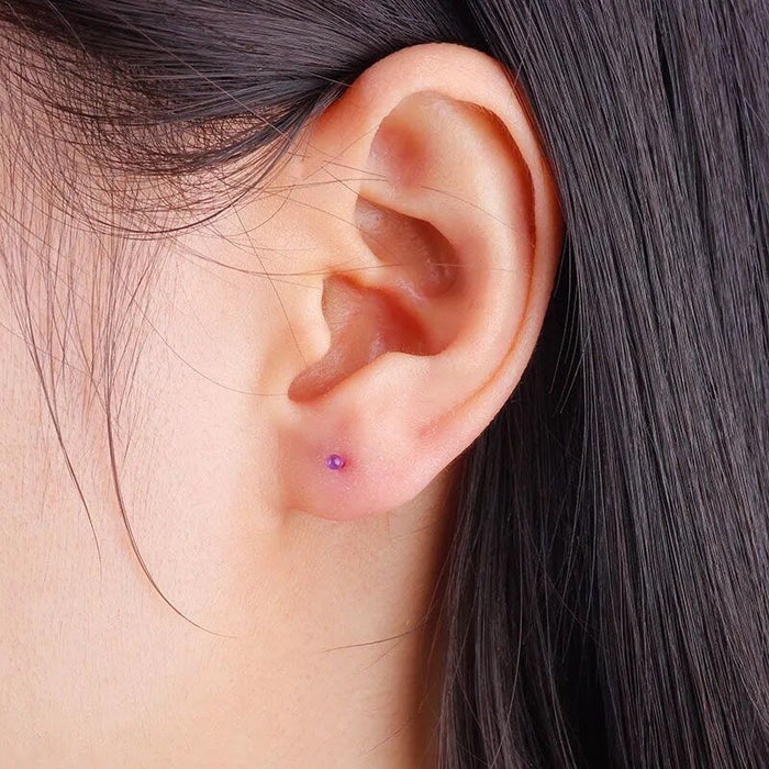 Wholesale Plastic needle anti-allergic ear stick sterile stick round head men's and women's earrings earrings