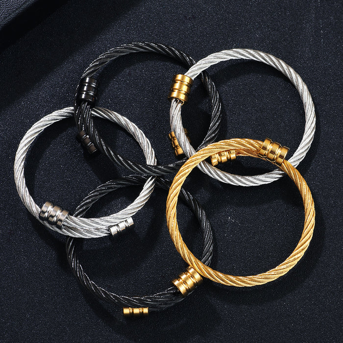 Wholesale Stainless Steel Wire Wrap Geometric Bracelet JDC-BT-QiN021